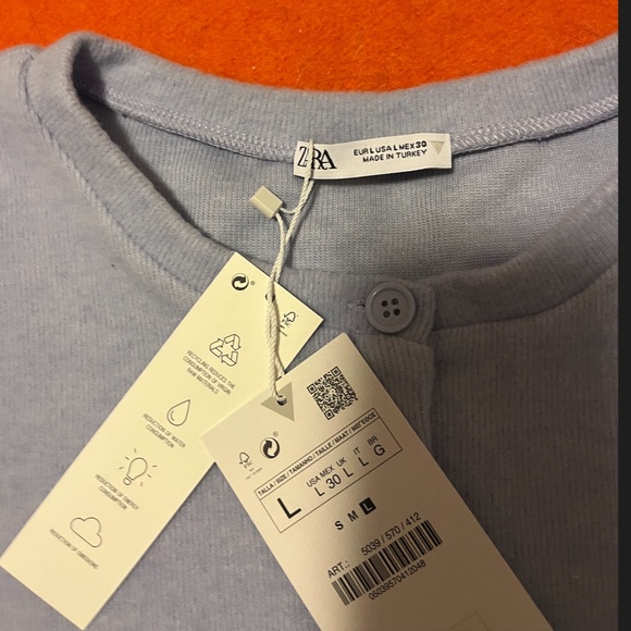 Zara blue long sleeve round neck soft cardigan NWT - Picture 6 of 10